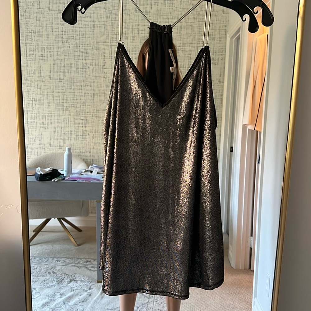 Rachel Roy silver chain strap top